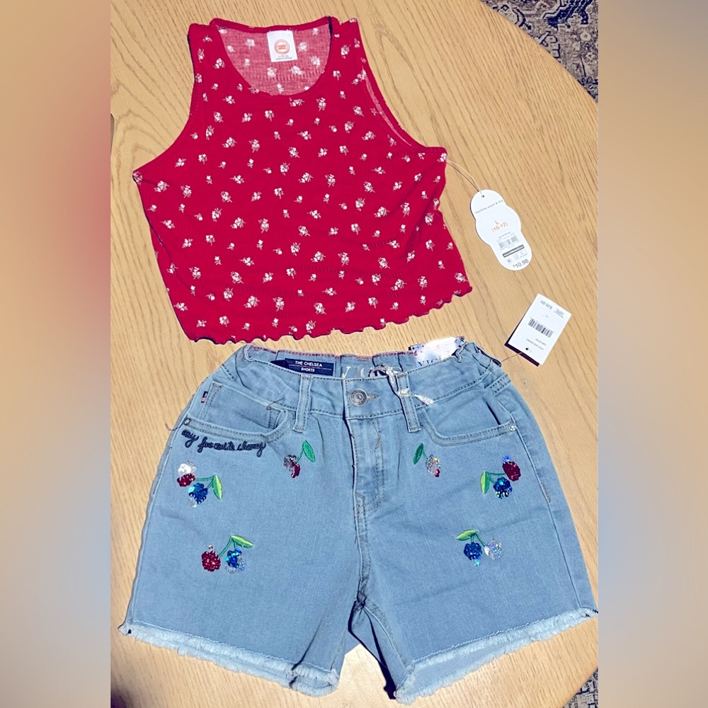 NWT GIRLS 10-12 top shorts outfit vigoss